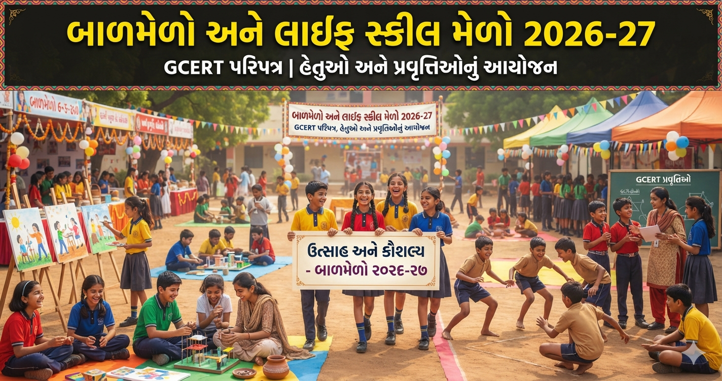 બાળમેળો અને લાઇફ સ્કીલ મેળો 2026-27 GCERT પરિપત્ર, હેતુઓ અને પ્રવૃત્તિઓનું આયોજન